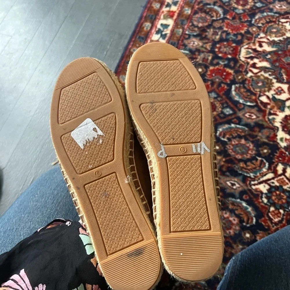 Tory Burch Tan Suede Espadrille Mules, size 6